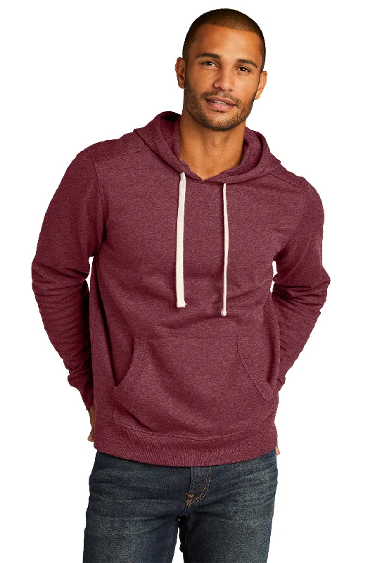 Men's soccer hoodie-District Mens Re-Fleece Hooded Sweatshirt Hoodie w/ Pouch Pocket - Heather Maroon