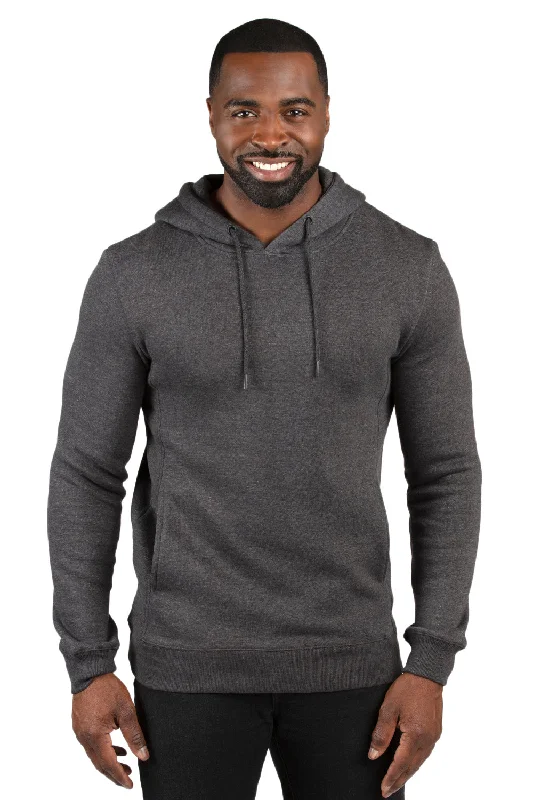 Men's weather-resistant hoodie-Threadfast Apparel Mens Ultimate Fleece Hooded Sweatshirt Hoodie w/ Pockets - Heather Charcoal Grey