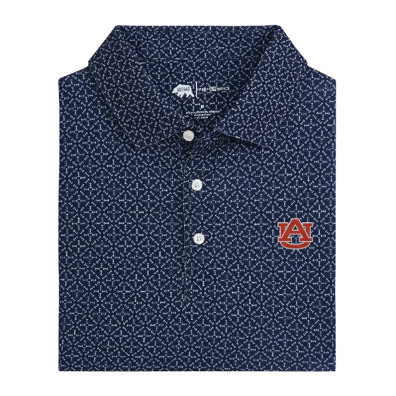 Men's casual wear polo shirt-Auburn Gameday Printed Performance Polo - Naval Academy