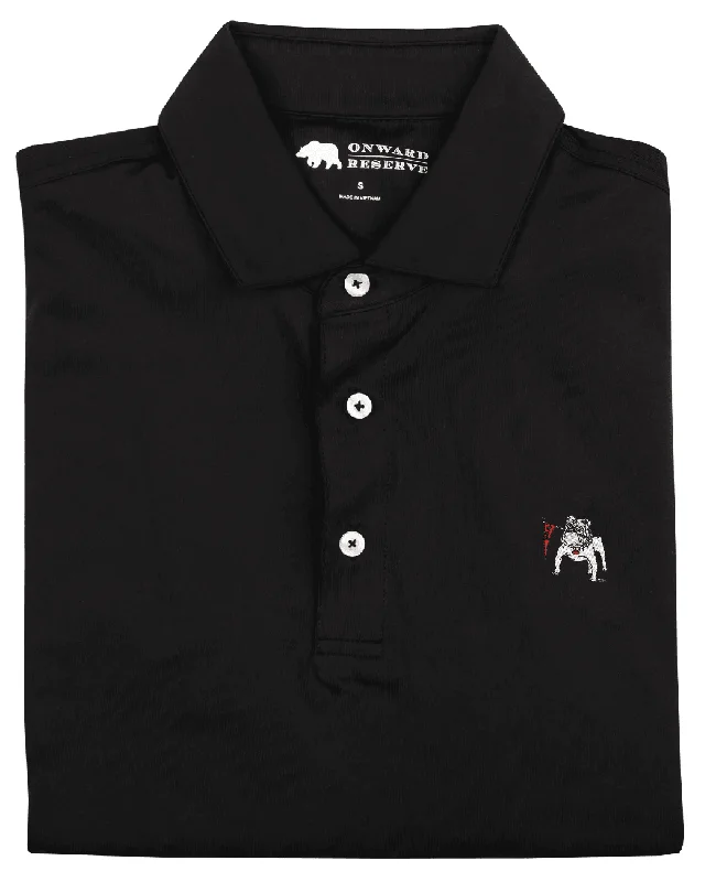 Men's statement polo shirt-Solid Vintage Dog Performance Polo - Black