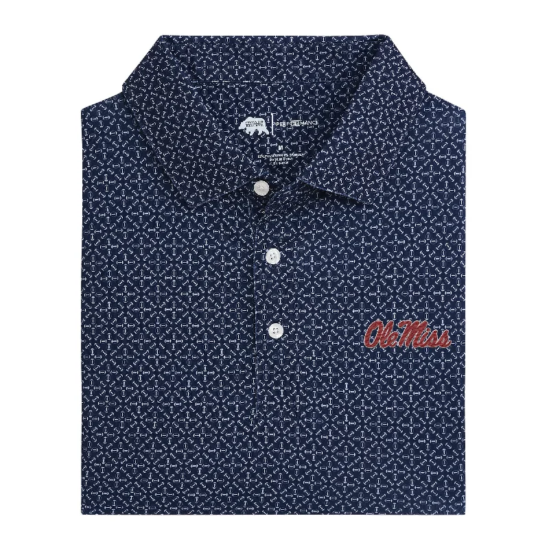 Men's performance athletic polo shirt-Ole Miss Gameday Printed Performance Polo - Naval Academy