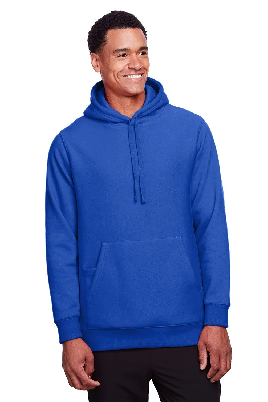 Men's active hoodie-Team 365 Mens Zone HydroSport Fleece Water Resistant Hooded Sweatshirt Hoodie w/ Pouch Pocket - Royal Blue