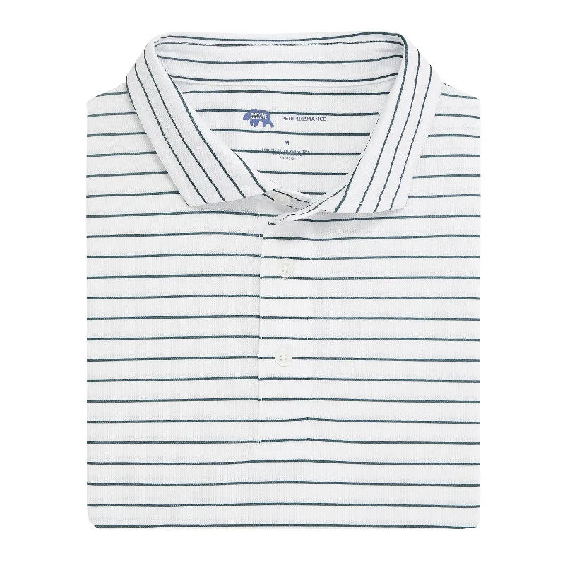 Men's Urban Style T-Shirt -Tourney Stripe Performance Pique Polo