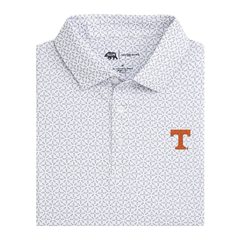 Men's vacation polo shirt-Tennessee Gameday Printed Performance Polo - White