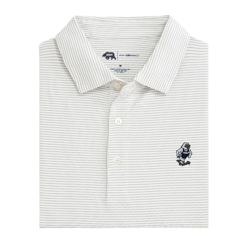 Men's muted polo shirt-Georgia Southern Strutting Eagle Birdie Stripe Performance Polo - Mirage Grey