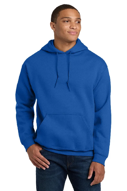 Men's high-end hoodie-Gildan Mens Pill Resistant Hooded Sweatshirt Hoodie w/ Pouch Pocket - Royal Blue