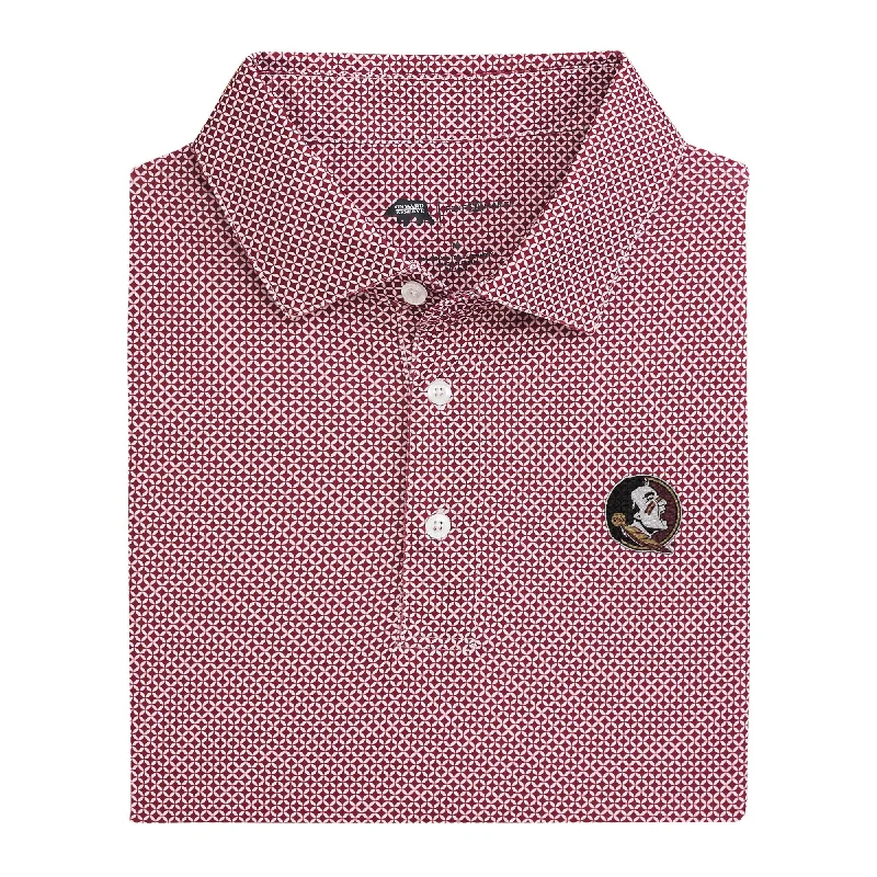 Men's polyester polo shirt-FSU Scope Printed Performance Polo - Maroon