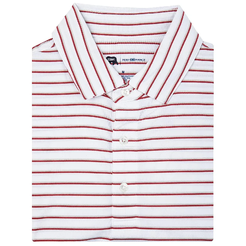 Men's T-Shirt For Gym -Fairway Stripe Performance Polo