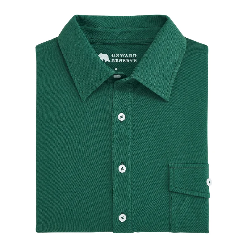 Men's High Quality T-Shirt -Old School Polo - Posy Green