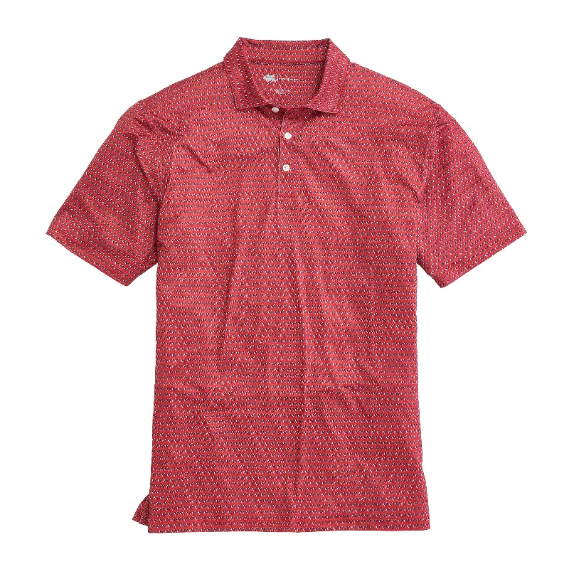 Men's contrasting color polo shirt-Standing Bulldog Printed Polo - Red