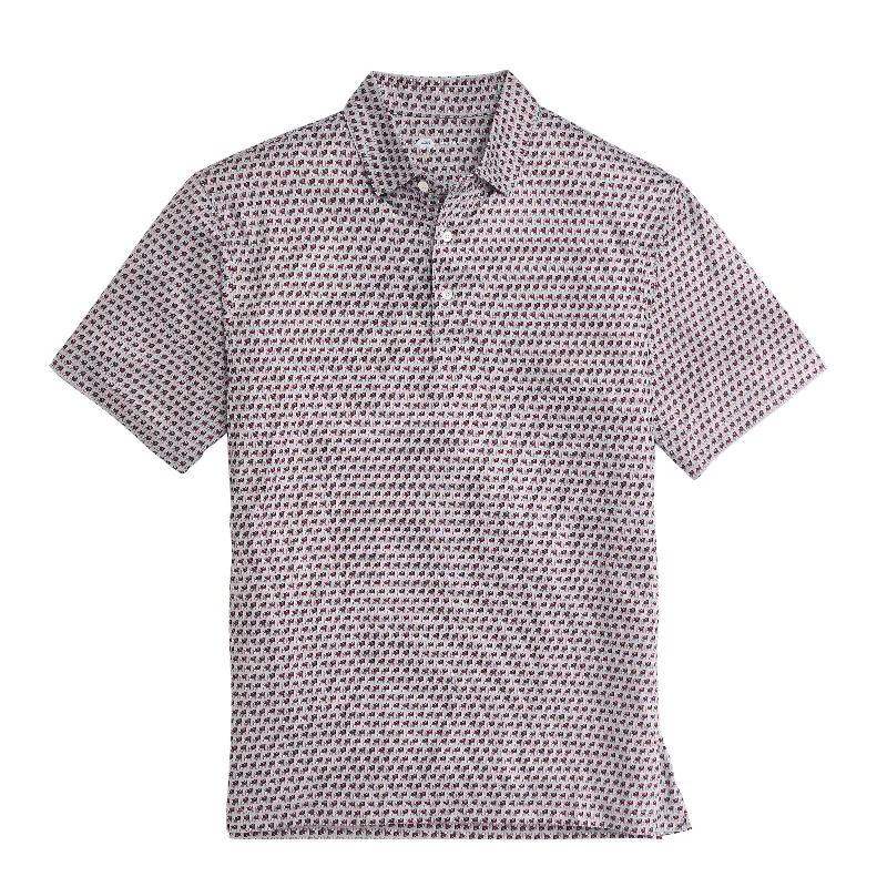 Men's versatile casual polo shirt-Standing Bulldog Printed Polo - Grey