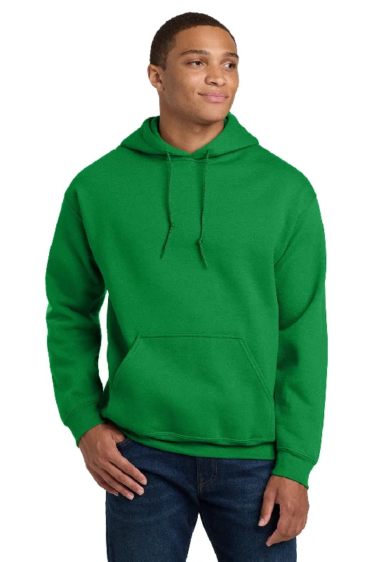 Men's affordable hoodie-Gildan Mens Pill Resistant Hooded Sweatshirt Hoodie w/ Pouch Pocket - Irish Green