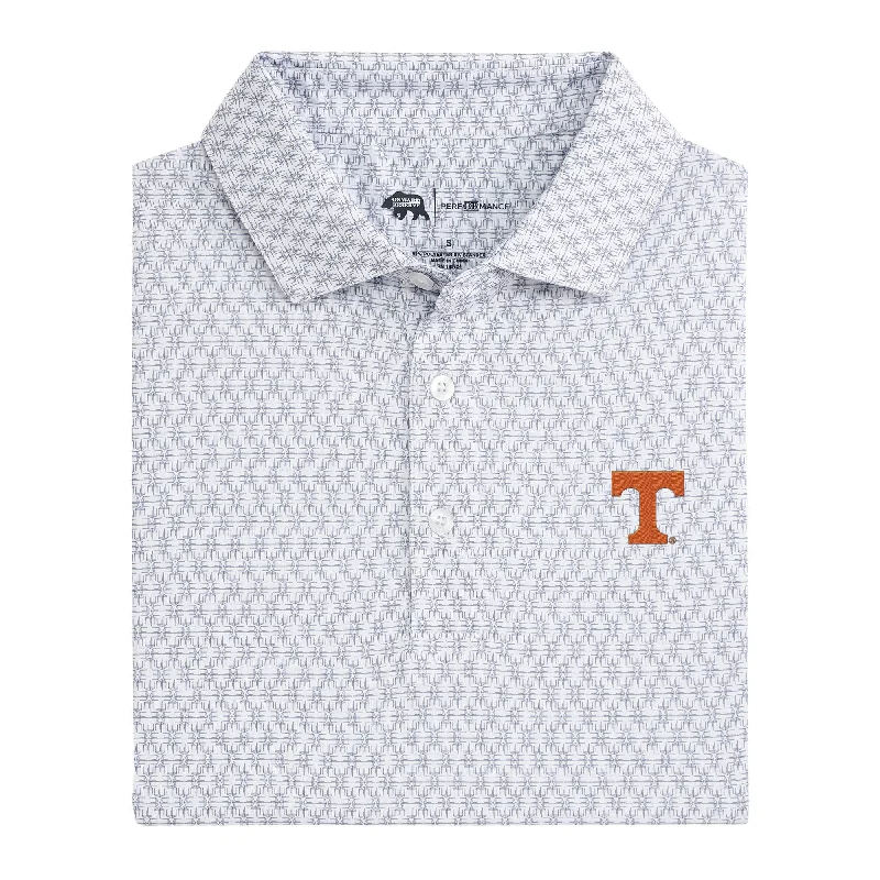 Men's heavyweight polo shirt-Tennessee Tents Printed Performance Polo - White