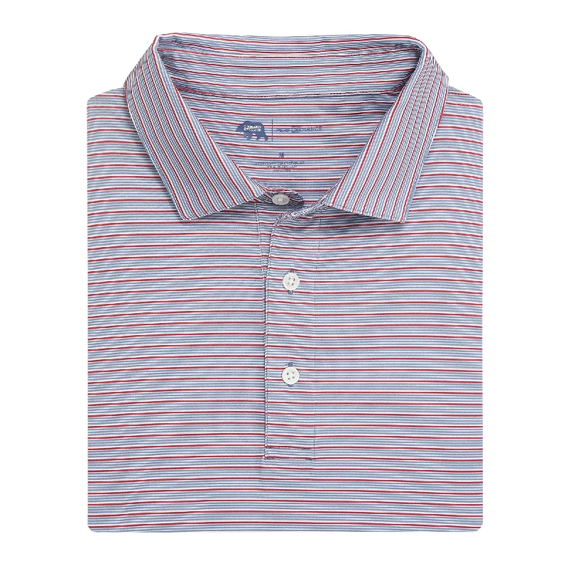 Men's Stylish Crew Neck T-Shirt -Bogey Stripe Performance Polo