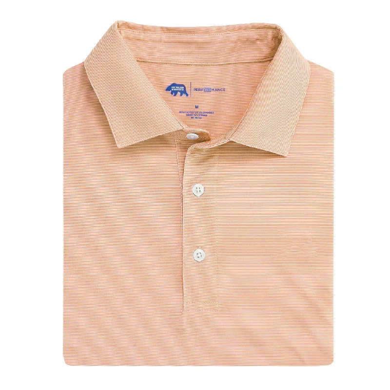 Men's Versatile T-Shirt -Hairline Stripe Performance Polo - Orange