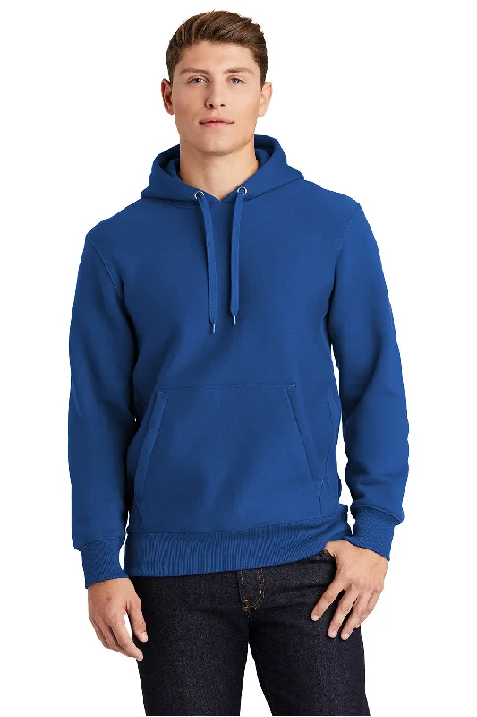 Men's athletic hoodie-Sport-Tek Mens Fleece Hooded Sweatshirt Hoodie w/ Pouch Pocket - Royal Blue