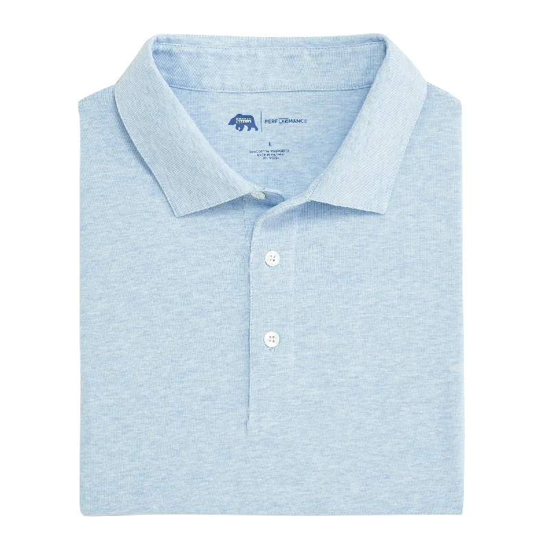 Men's Distressed T-Shirt -Solid Icon Polo - Sky