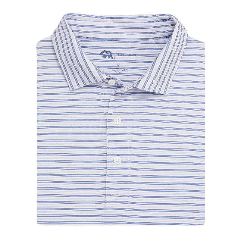 Men's Body-Hugging T-Shirt -Wedge Stripe Performance Polo