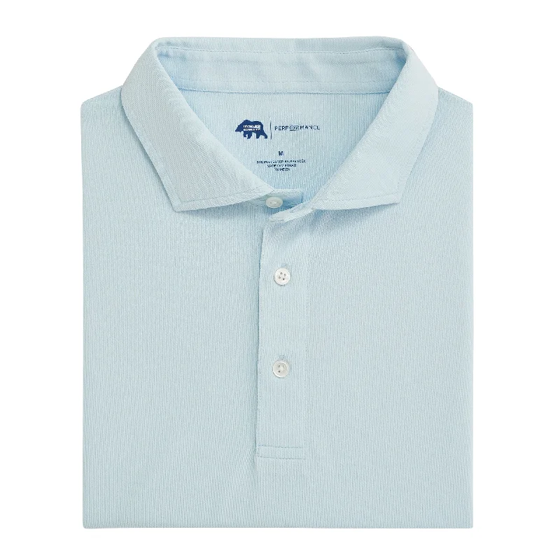 Men's T-Shirt With Pocket -Solid Performance Pique - Delicate Blue