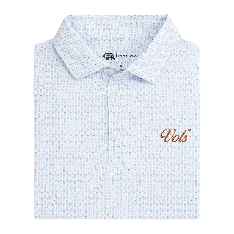 Men's pocket polo shirt-Vols Vintage Script Tailgate Games Printed Performance Polo - Open Air