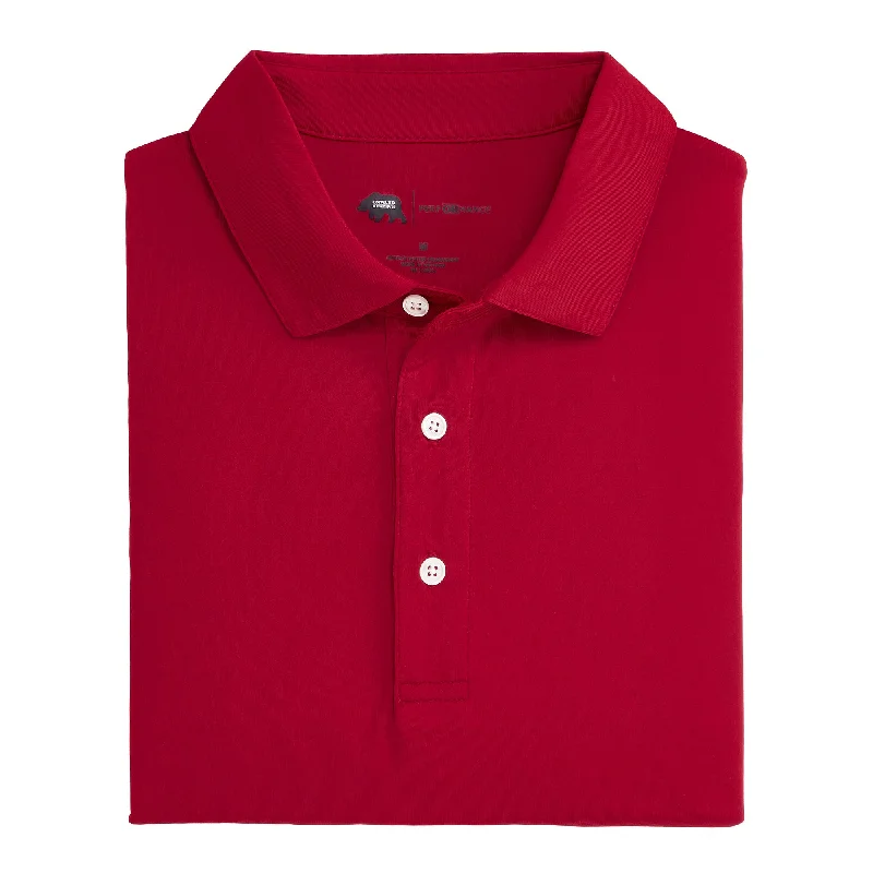 Men's Fashion Crew Neck T-Shirt -Solid Performance Polo - Crimson