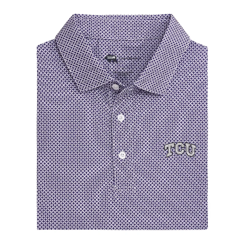 Men's fitted polo shirt-TCU Scope Printed Performance Polo - Purple