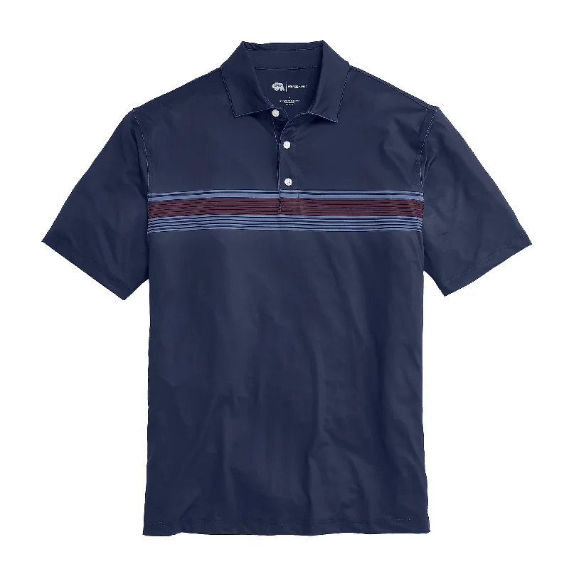 Men's Eco-Friendly T-Shirt -Prestwick Printed Performance Polo - Blue Indigo