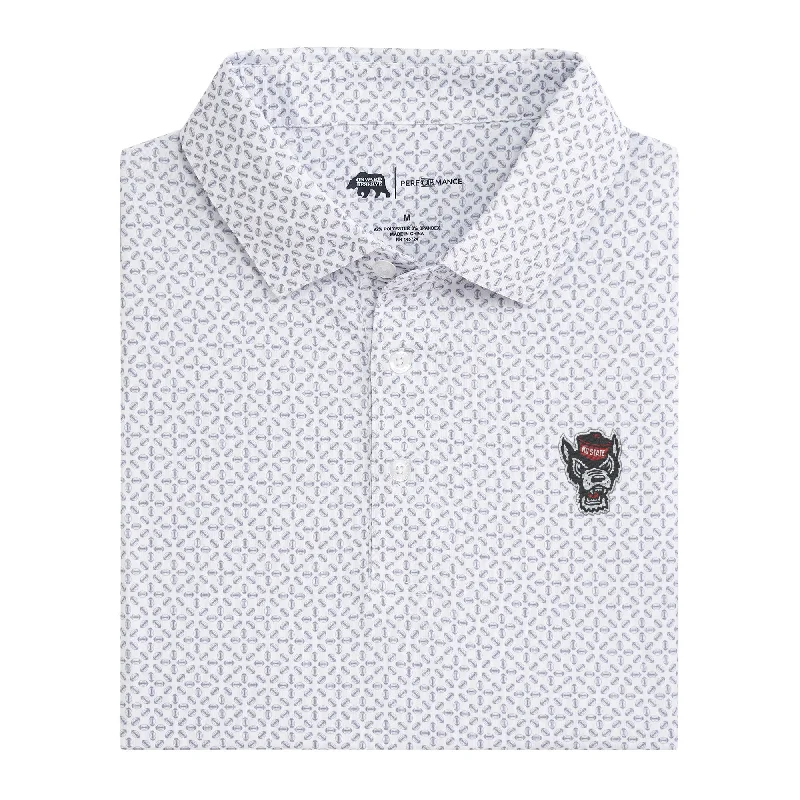 Men's office polo shirt-NC State Gameday Printed Performance Polo - White