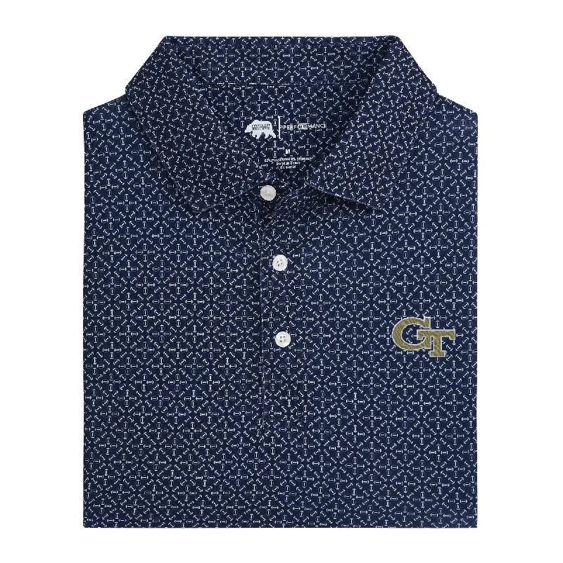 Men's rugby polo shirt-Georgia Tech Gameday Printed Performance Polo - Naval Academy