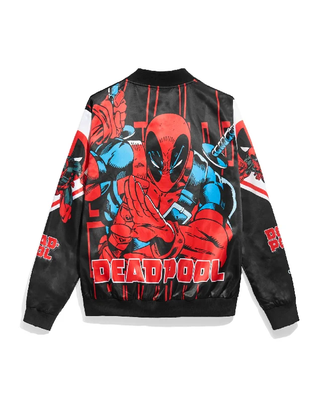 Men's wrinkle-resistant utility coat-Deadpool Fanimation Satin Jacket