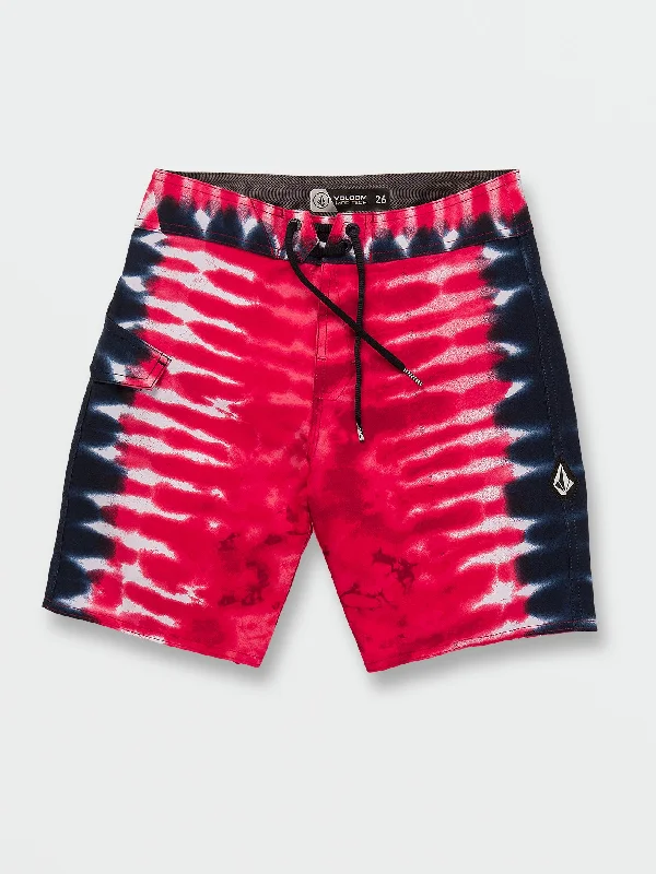 Men's elastic waistband shorts-Big Boys Quatro De Julio Trunks - Red