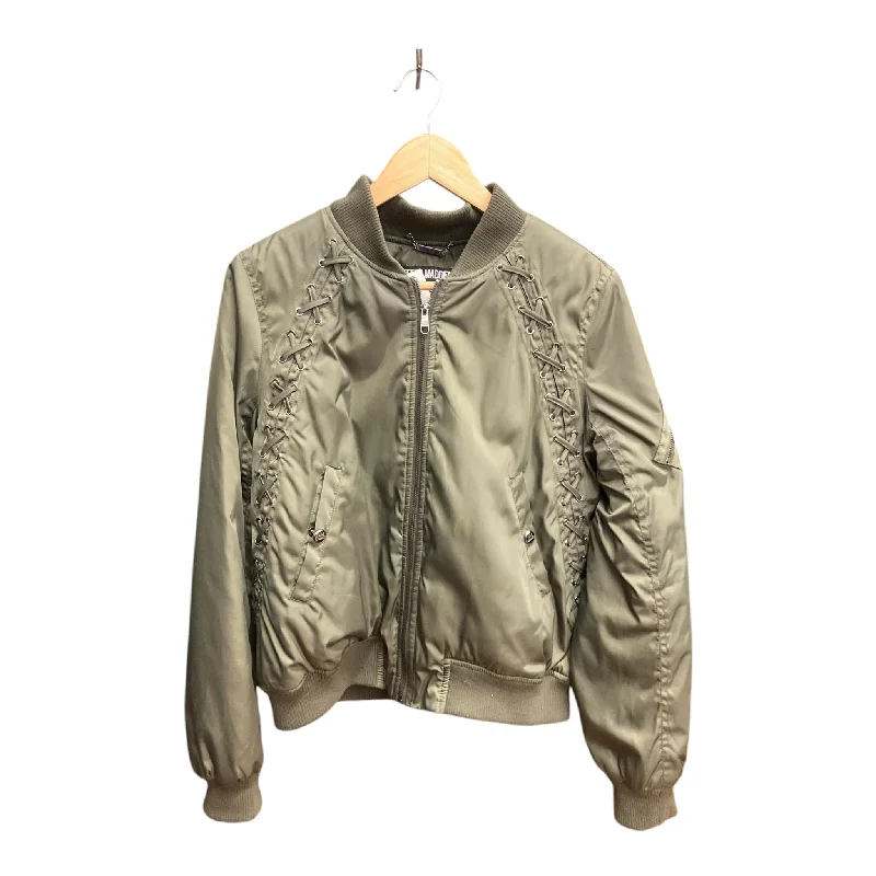 Men's non-iron bomber jacket-Jacket Moto By Steve Madden In Green, Size: L