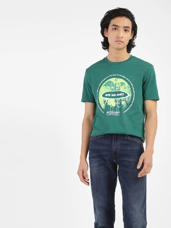 Men's Green Crew Neck T-Shirt