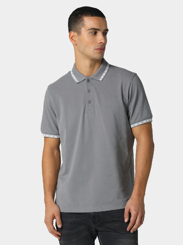 Men's tailored polo shirt-Kynes Light Grey Polo Shirt