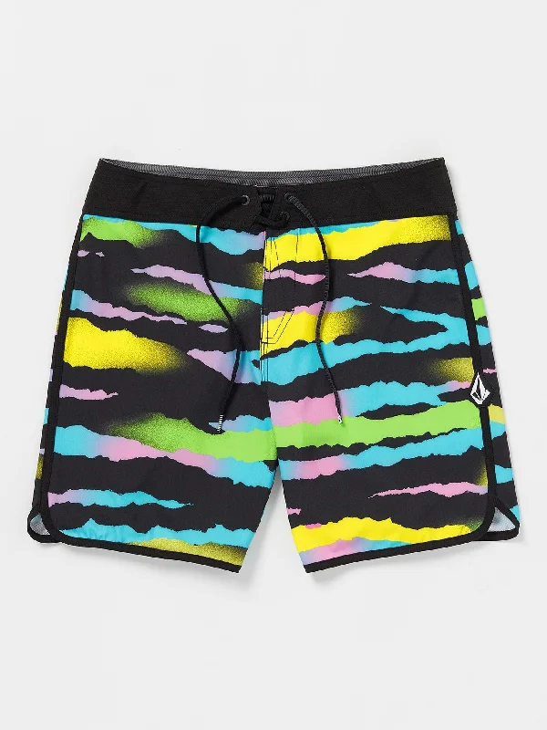 Men's outdoor shorts-Zebra Shield Scallop Mod-Tech Trunks - Black