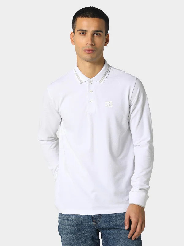 Men's custom polo shirt-Felyx Pure White Polo Shirt