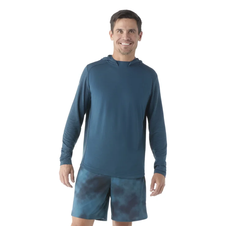 Men's summer hoodie-Men's Active Mesh Hoodie - Twilight Blue