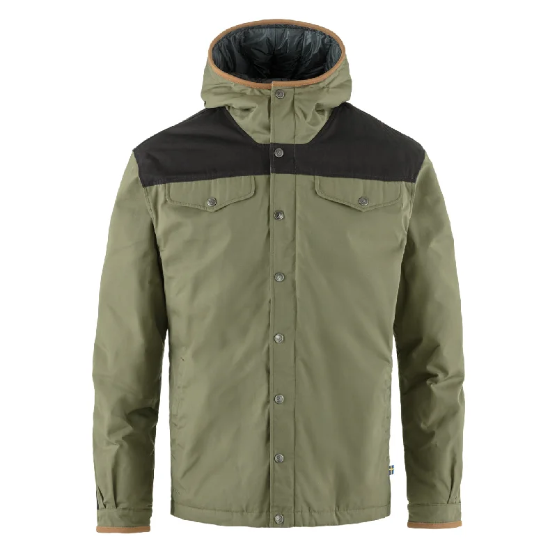 Men's wrinkle-free bomber jacket-Fjallraven Greenland No. 1 Down Jacket Green / Dark Grey