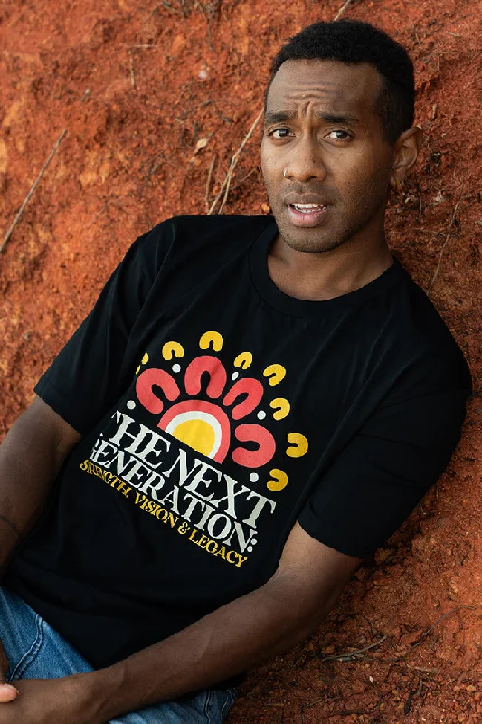 The Next Generation NAIDOC 2025 Black Cotton Crew Neck Unisex T-Shirt