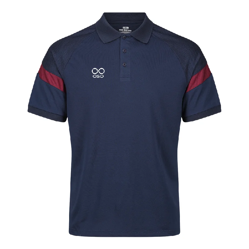 Men's quick-dry polo shirt-OSO Kinetic Polo - Navy/Maroon