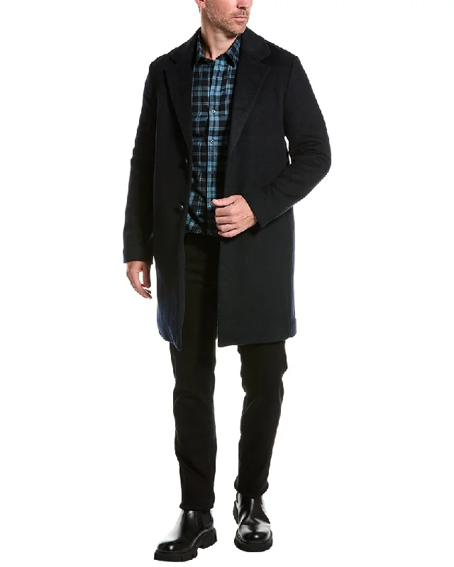 Men's high-stretch fleece jacket-Vince Wool-Blend Car Coat