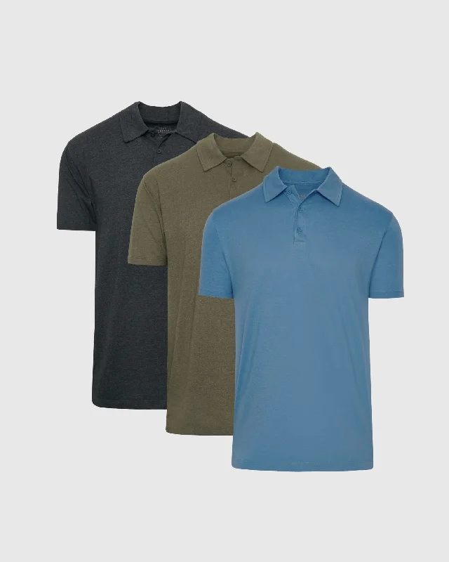 Men's classic polo shirt-Heather Polo 3-Pack