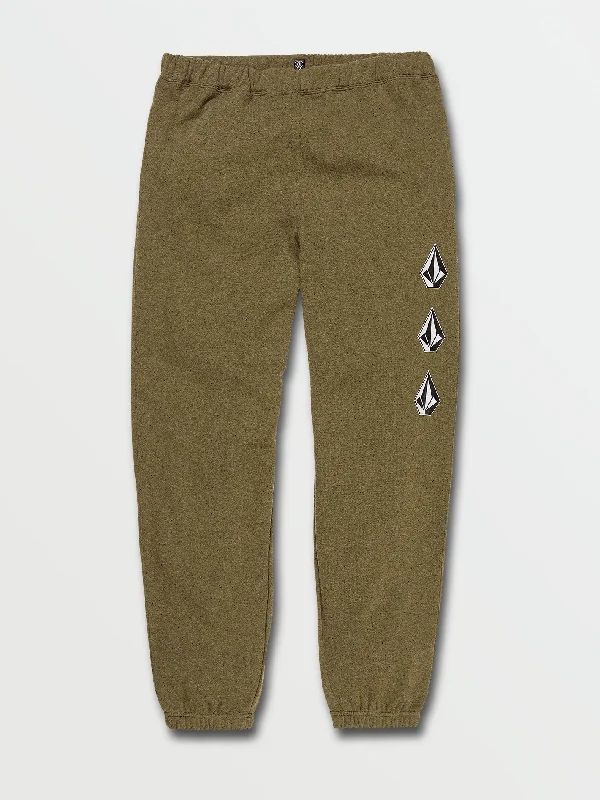 Men's relaxed fit work pants-Iconic Stone Plus Fleece Pants - Martini Olive