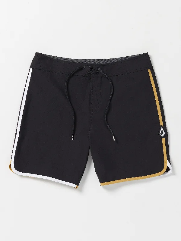 Men's moisture-wicking shorts-Lido Liberators Scallop Boardshorts - Black