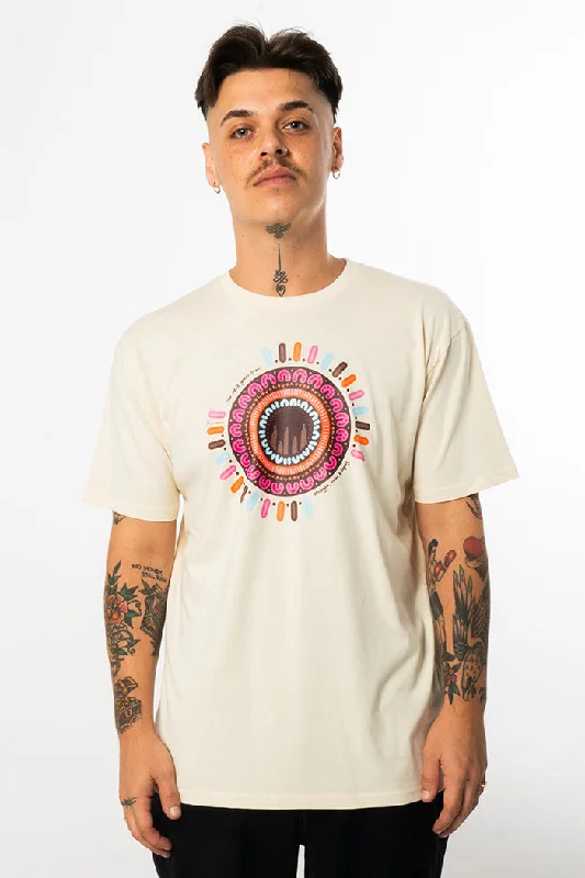 In Their Eyes Circle NAIDOC 2025 Bone Cotton Crew Neck Unisex T-Shirt