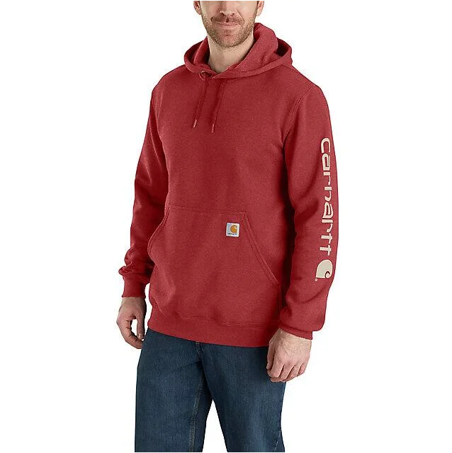 Men's premium hoodie-Loose Fit Midweight Logo Sleeve Graphic Hoodie - Crabapple Heather