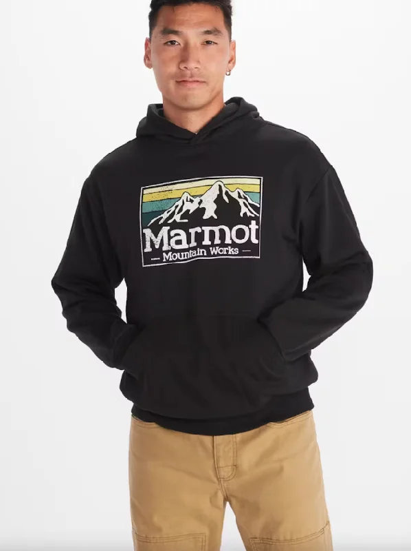 Men's durable hoodie-Men's Marmot Mountain Works Gradient Hoodie - Black