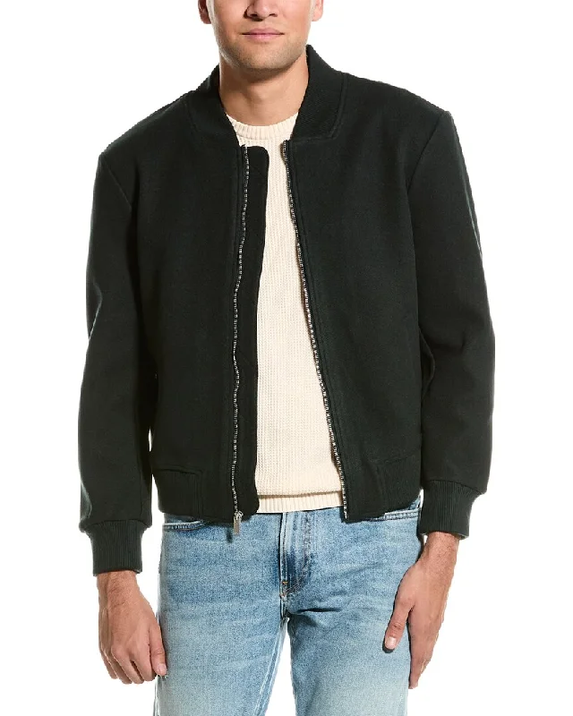 Men's lightweight field coat-Bagatelle Knit Back Bomber Jacket