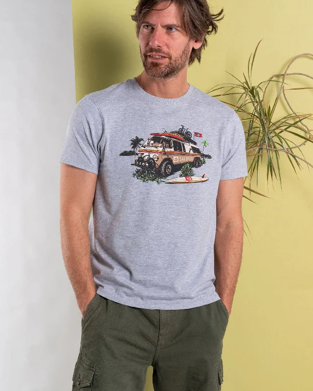 Retro Camper - Mens Short Sleeve T-Shirt - Grey