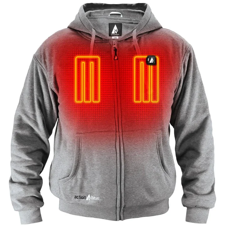 Men's wrinkle-resistant hoodie-Unisex 5V Battery Heated Hoodie Sweatshirt - Grey